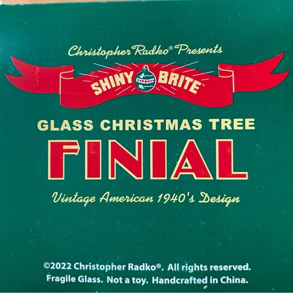 Christopher Radko Shiny Bright Finial Christmas Tree Topper Ornaments - Picture 4 of 8